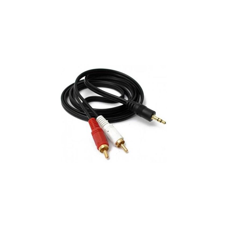 Cable Mini Plug 3.5 a 2 RCA Macho 3 Metros