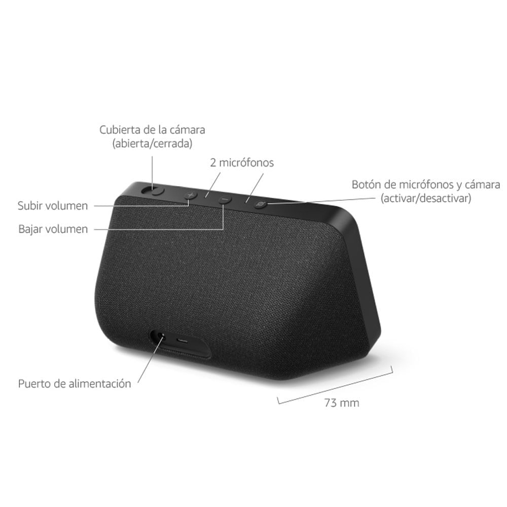 Pantalla inteligente Amazon Echo Show 5, 2da generación control de voz  Alexa, cámara 2MP con cubierta integrada, negro