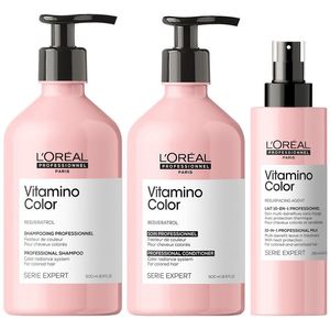 Shampoo 500ml + Acondicionador + Spray 10 En 1 LOreal Vitamino Color