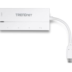 Trendnet HUB de USB TIPO C A USB 3.0 de Cuatro Puertos Con Suministro de Potencia - TUC-H4E2