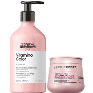 Shampoo Cabello Teñido 500ml + Mascarilla LOreal Vitamino Color