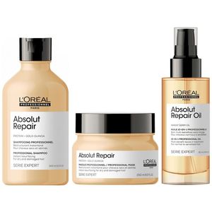 Shampoo 300ml + Mascarilla + Sérum LOreal Absolut Repair