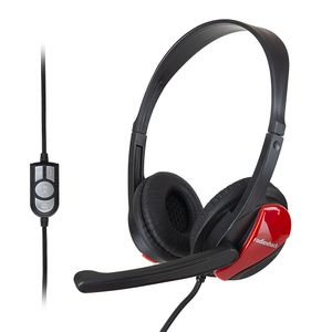 Audífonos Radioshack con micrófono, conexión usb, sonido estéreo, control de volumen, negro