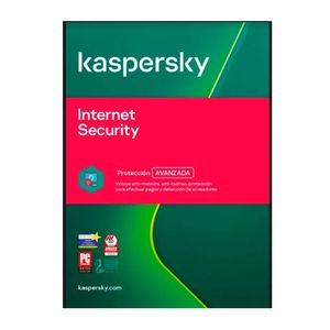 Antivirus digital Kaspersky Internet Security, protección avanzada, 1 dispositivo, 1 año
