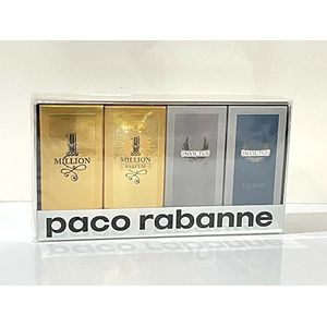 Paco Rabanne Juego de 4 piezas (Paco Invictus, Million EDT, Million EDP, Invictus Legend) para hombr