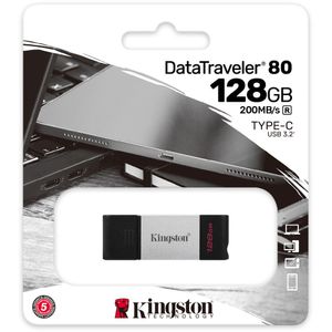 Kingston 128GB 200 MB/s DataTraveler 80 USB 3.2 Gen 1 Type-C Flash Drive - DT80/128GB