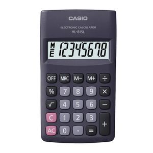 Calculadora portátil de bolsillo Casio 8 dígitos, funciona a pila, negro