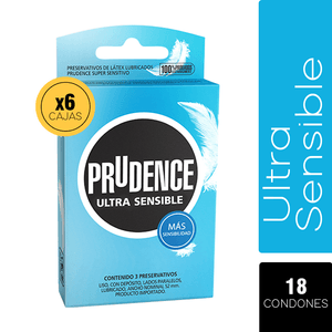 Prudence Box  X6  - Condones Menta 18 unidades