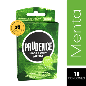Prudence Box - Condones Menta X18 unidades