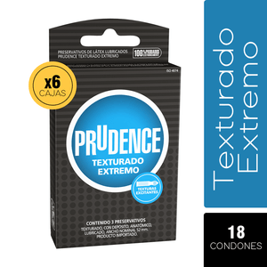 Prudence Box X6 - Condones Extra Texturado X18 unidades