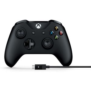 Microsoft Xbox One Wireless Mando Gamer inalámbrico Black + Cable for Windows -  - 4N6-00001