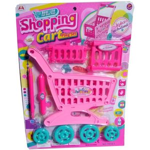 Cesta de supermercado carrito del super para niñas en rosa