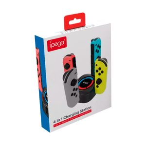 Base Cargador 4 En 1 Para Joy-Con Nintendo Switch