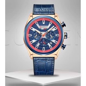 RELOJ CURREN ELEGANTE AZUL CUERO - SKU: CUR-80