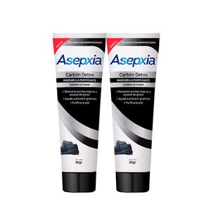 Pack Asepxia 2x Mascarilla Peel Off Carbón cu x30gr