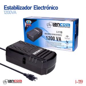 Regulador de Voltaje automatico Lancom I-119 8 Tomas 1200VA 500w