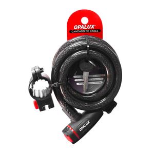 Cable de seguridad Opalux 15 mm, 120 cm de largo, 2 llaves, negro
