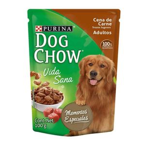 Dog Chow Adulto Cena de Carne Trozos Jugosos 100 gr