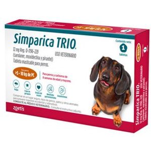 Simparica Trio Antipulgas para Perros 12 Mg x 1 Tab 5 - 10 Kg