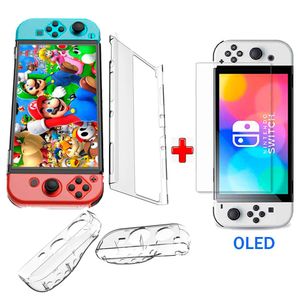 Pack Case para Nintendo Switch OLED + Mica de Vidrio Rígido Transparen