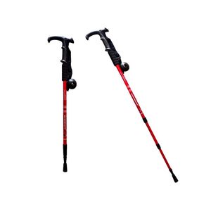 BASTÓN TREKKING ANTISHOCK MANGO T O L C/ ROSETA VIAJE MONTAÑAS ROJO