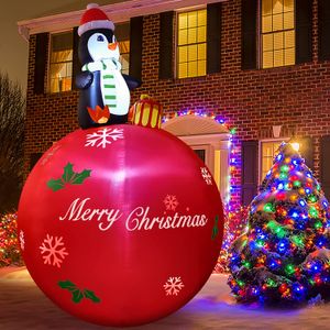 Inflables de Navidad de 7.2 pies, decoraciones al aire libre, pingüinos inflables en campana de Navi
