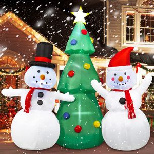 SEASONJOY Árbol inflable de Navidad de 8 pies con muñeco de nieve