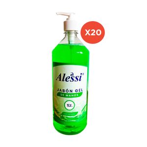 Alessi - 20 Pack Jabón Gel Antibacterial - 1 lt. c/u
