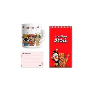 Ingenial - Pack de regalo Klads Contigo Perú: Libreta, taza y block de notas