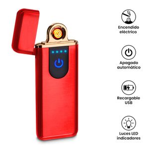 Encendedor Táctil Eléctrico Digital Recargable USB LED