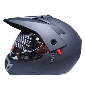 Casco motocross doble visor en negro mate talla XL