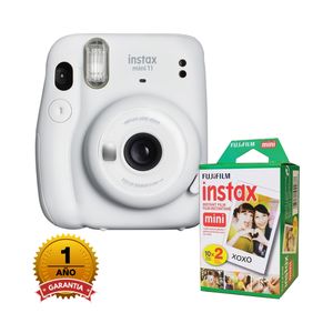Camara Fujifilm Instax Mini 11 Blanco Humo+Pack de peliculas X20