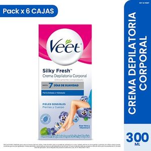 6 Pack Veet Crema Depilatoria Piel Sensible 50ML C+F