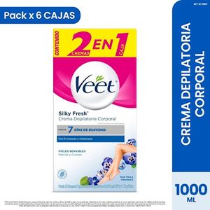 6 Pack Veet Crema Depilatoria Piel Sensible 100ML x2 un. C+F