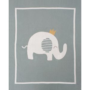 Manta Soft Tejida Elefante Aqua