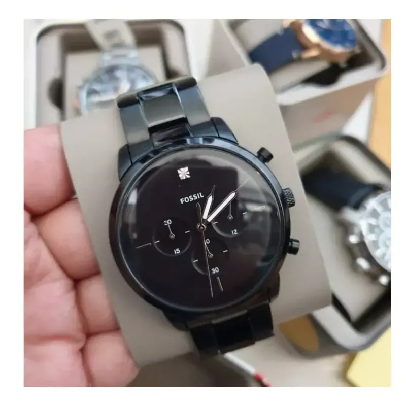 Reloj Fossil Neutra FS5583 Cron metro Acero Inoxidable Negro