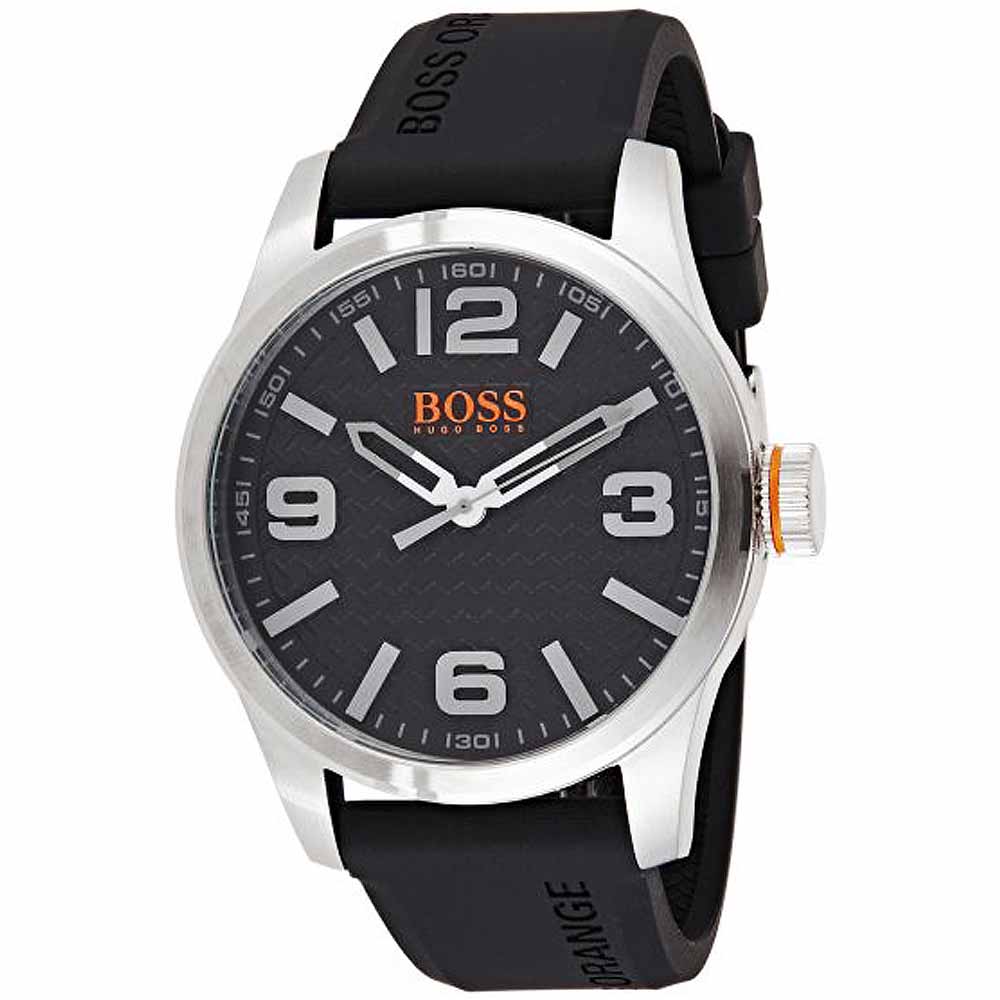 Reloj Hugo Boss Paris 1513350 Acero Inoxidable Correa Silicona Negro