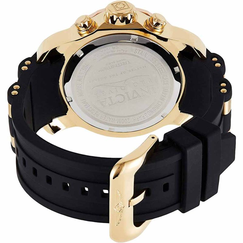 Reloj Invicta Pro Diver 17884 Fecha Cronómetro Silicona Negro Dorado ...