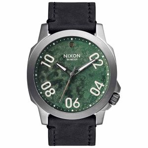 Reloj Nixon Ranger A4662069 Correa de Cuero Negro Verde