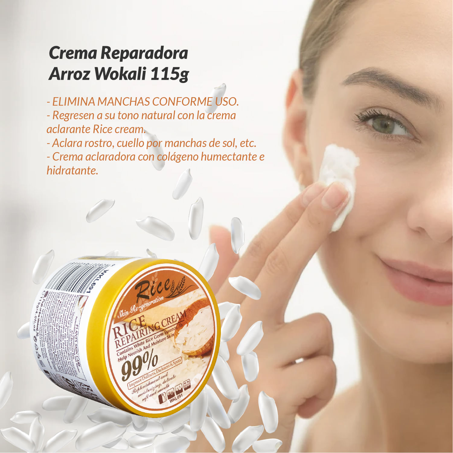 Crema de Cuidado Facial de Arroz 