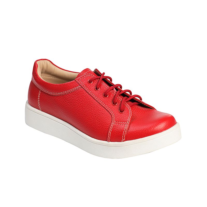 Zapatilla de Cuero para Mujer Estodas Sneaker 2C Rojo Minifloater ...