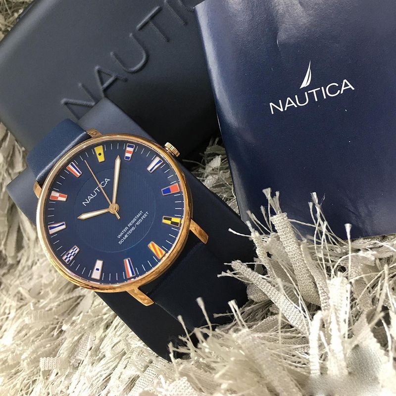 Reloj nautica correa de piel hot sale