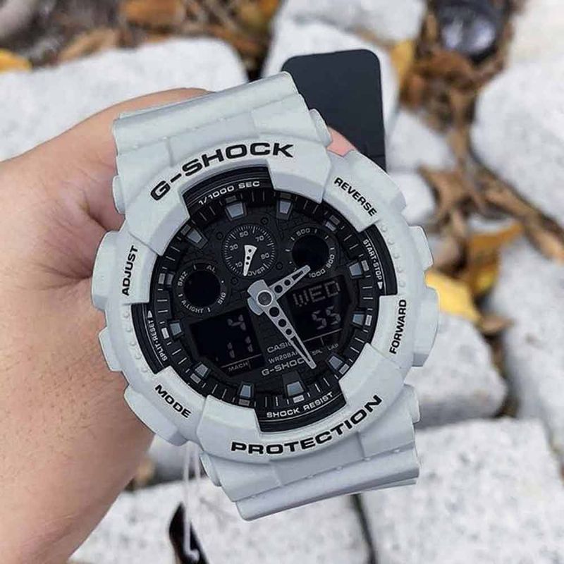 Ripley - RELOJ CASIO G-SHOCK GA100B-7A DIGITAL PARA HOMBRE ANALÓGICO LUZ  LED ALARMA ACUÁTICO - BLANCO NEGRO AZUL