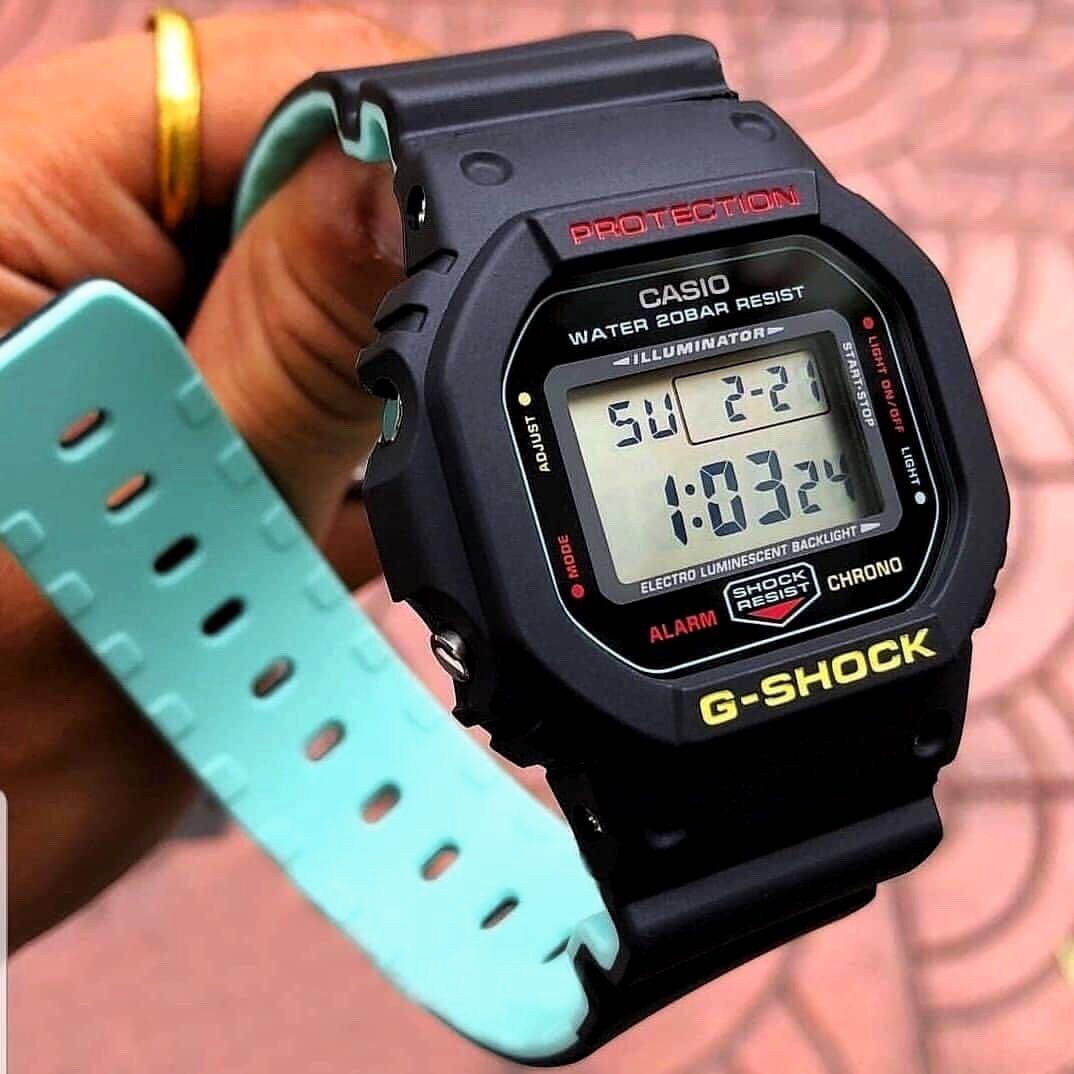 Reloj Casio G Shock DW5600CMB 1 Digital Luz De Fondo Acu tico Negro