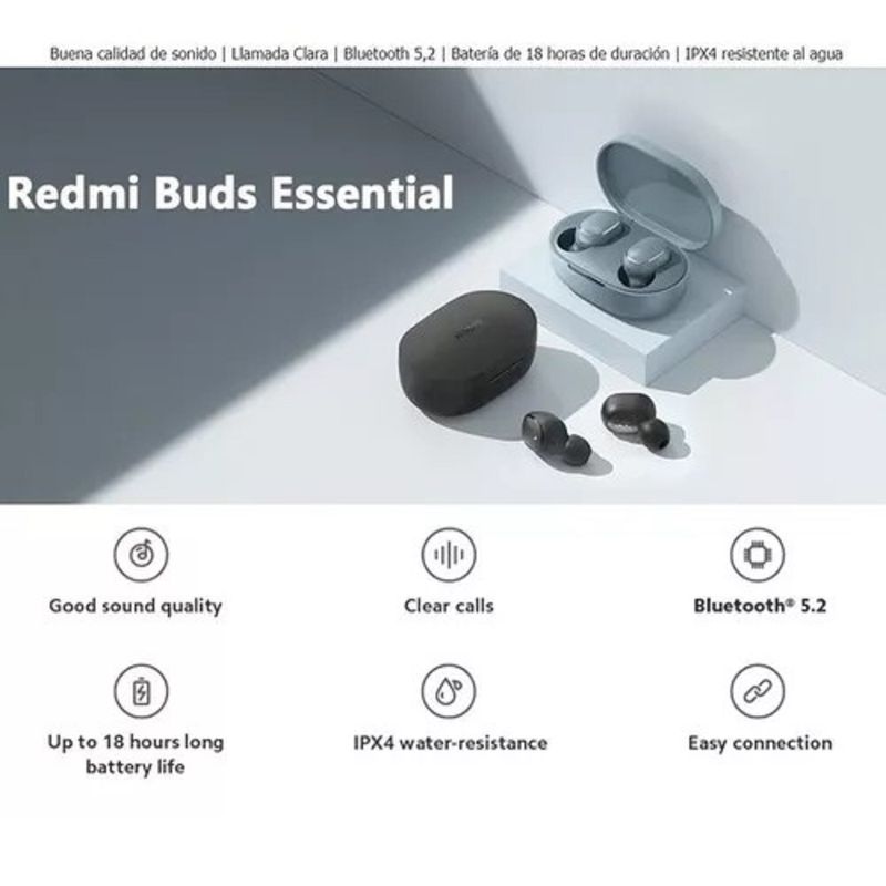 Xiaomi Audifonos Inalámbricos Redmi Buds Essential Black : :  Electrónicos