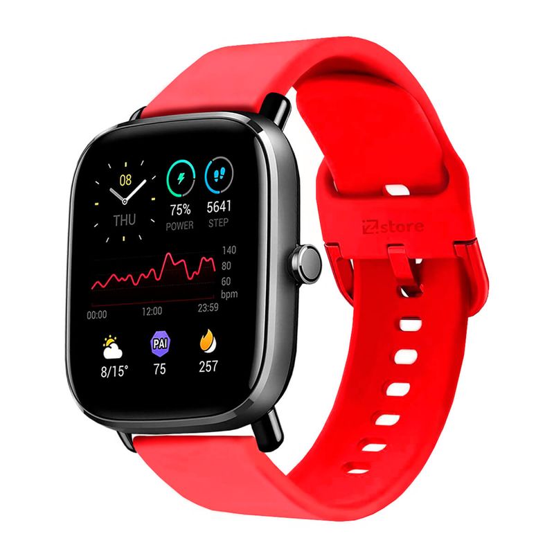 Correa Compatible Con Amazfit GTS2 Mini Rojo Hebilla 20mm GENERICO