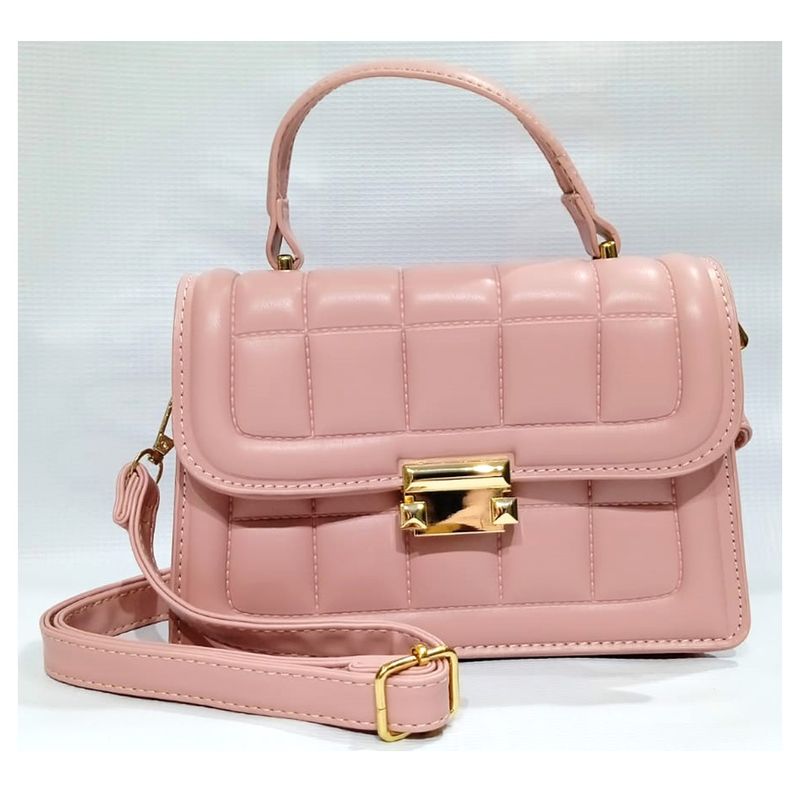 Cartera de Cuero PU de Alta Calidad Para Mujer Palo Rosa Claro