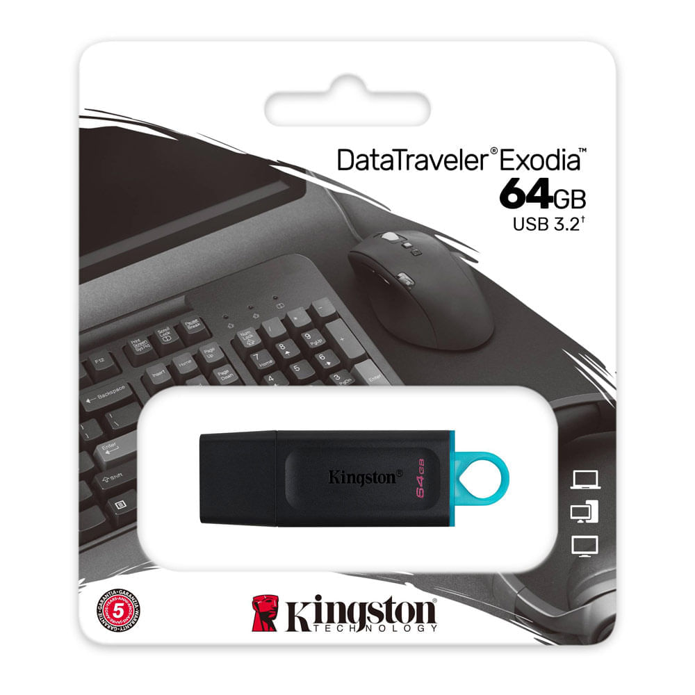 Memoria USB 3.2 Kingston Data Traveler Exodia DTX 128GB de capacidad, negro  - Coolbox