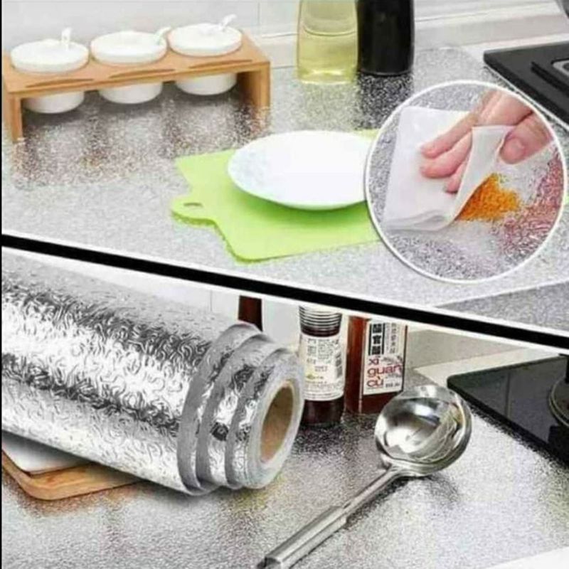 Ripley - PAPEL DE ALUMINIO COCINA PEGATINA AUTODEHSIVA IMPERMEABLE PAPEL  TAPIZ