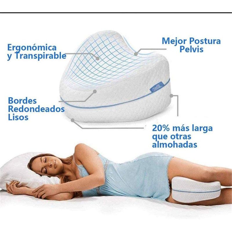 Almohada Ortopédica Relajante de Rodillas Piernas Para Dormir - Blanco